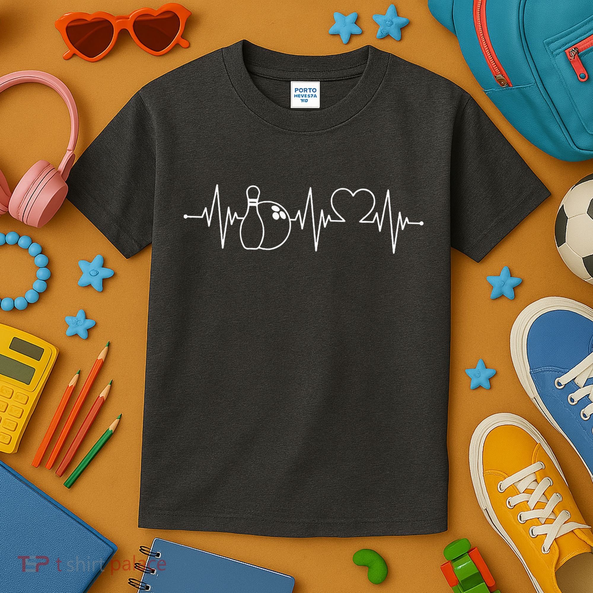 Bowling Heartbeat Bowler Kids T-Shirt