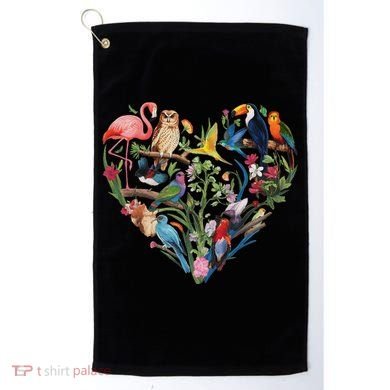 Bird Heart Birding Bird Watching Birder Bird Watcher Design Golf Towel