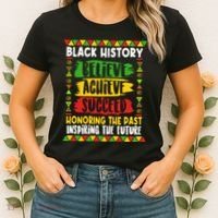 Black History Believe Achieve Succeed Honoring The Past Inspiring The Future Women's T-Shirt thumb 2
