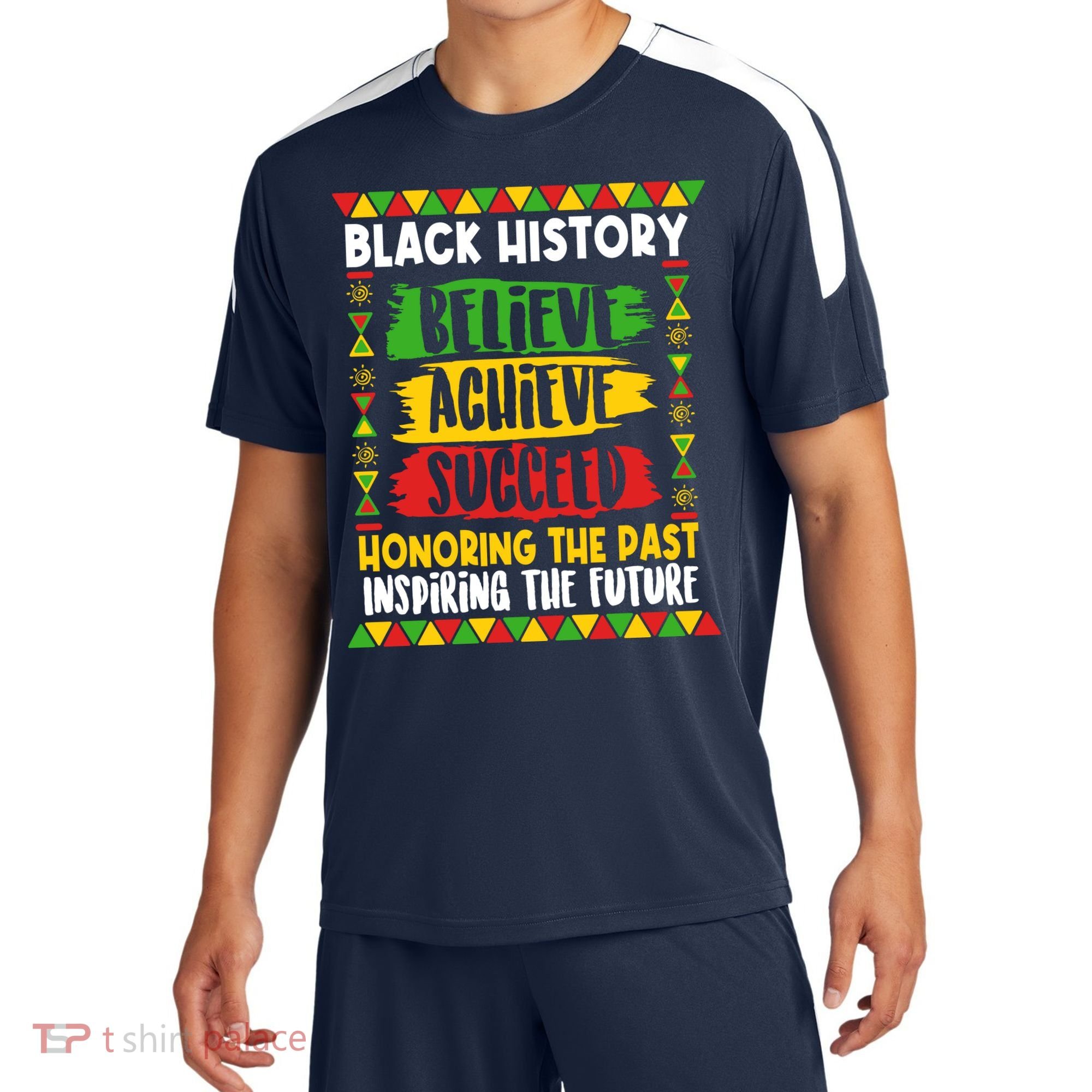 Black History Believe Achieve Succeed Honoring The Past Inspiring The Future Sport-Tek Competitor United Soccer Jersey