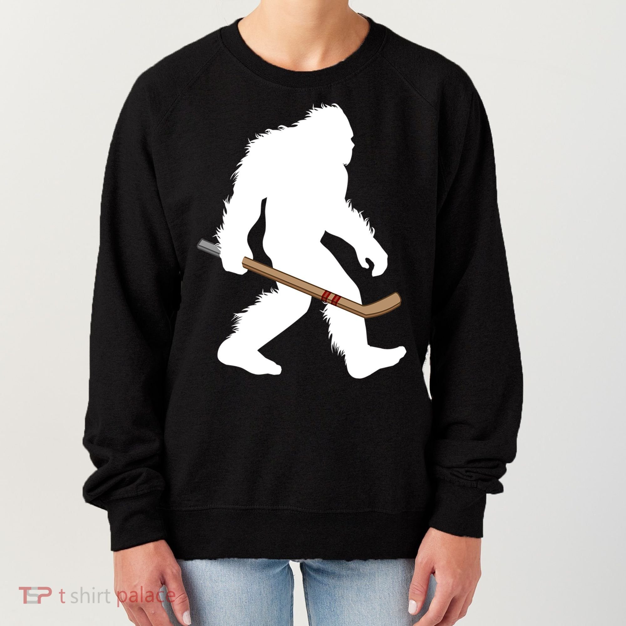 Bigfoot Hockey Cryptid Sasquatch Sport Player Gift Women's Sweatshirt
