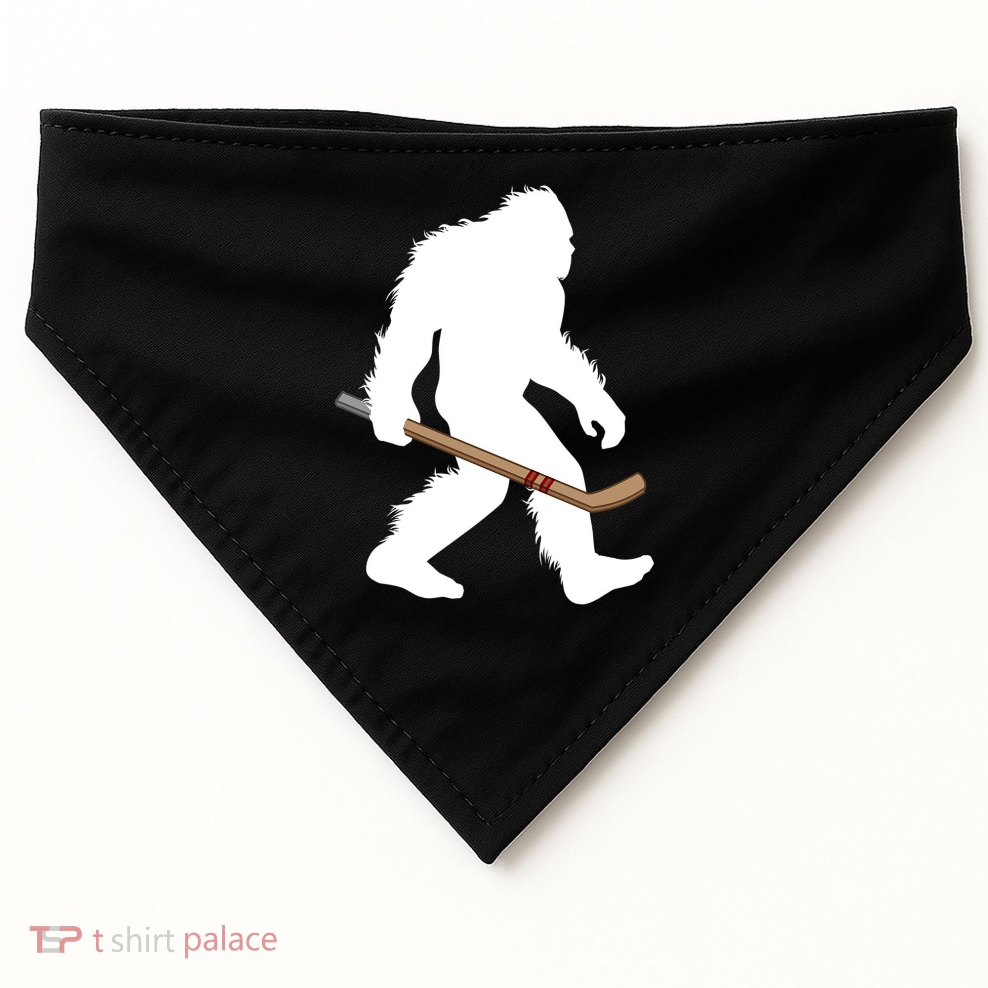 Bigfoot Hockey Cryptid Sasquatch Sport Player Gift USA-Made Doggie Bandana