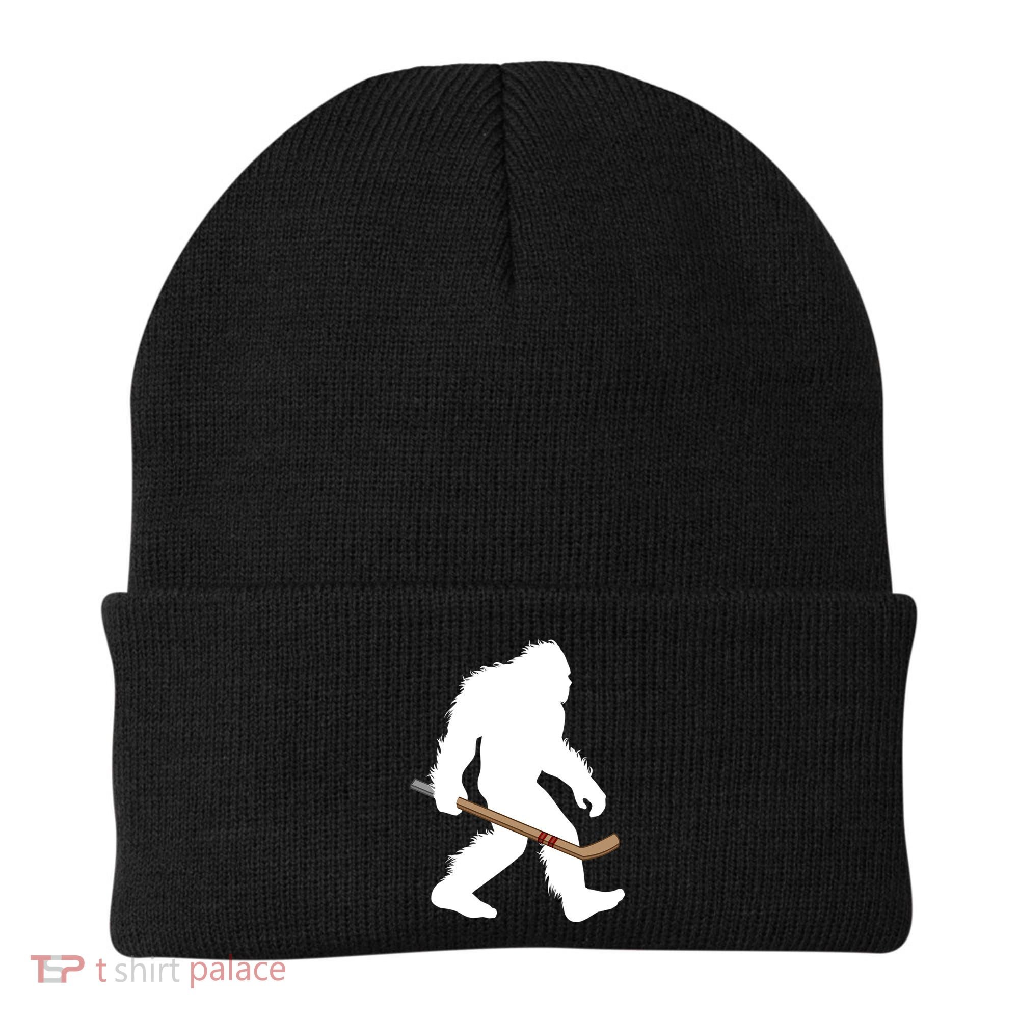 Bigfoot Hockey Cryptid Sasquatch Sport Player Gift Beanie