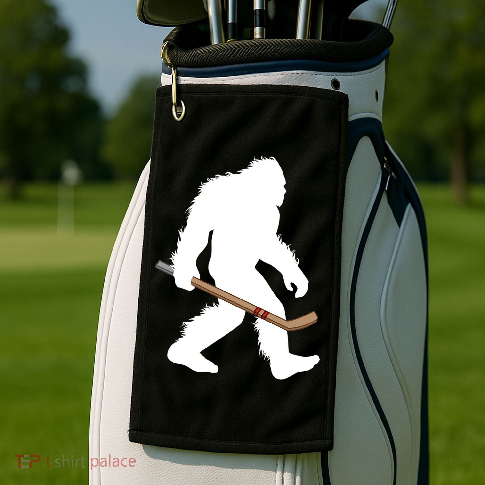 Bigfoot Hockey Cryptid Sasquatch Sport Player Gift Golf Towel