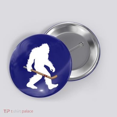 Bigfoot Hockey Cryptid Sasquatch Sport Player Gift Button