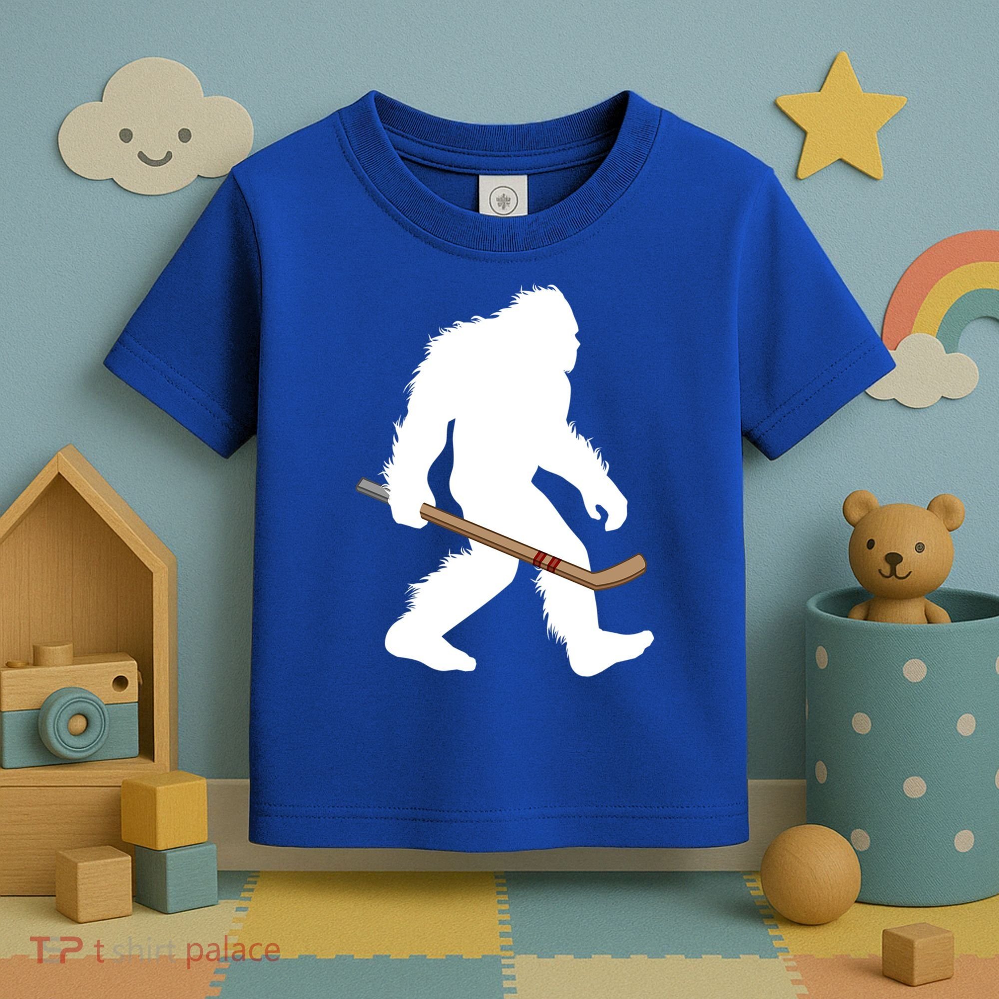 Bigfoot Hockey Cryptid Sasquatch Sport Player Gift Toddler T-Shirt