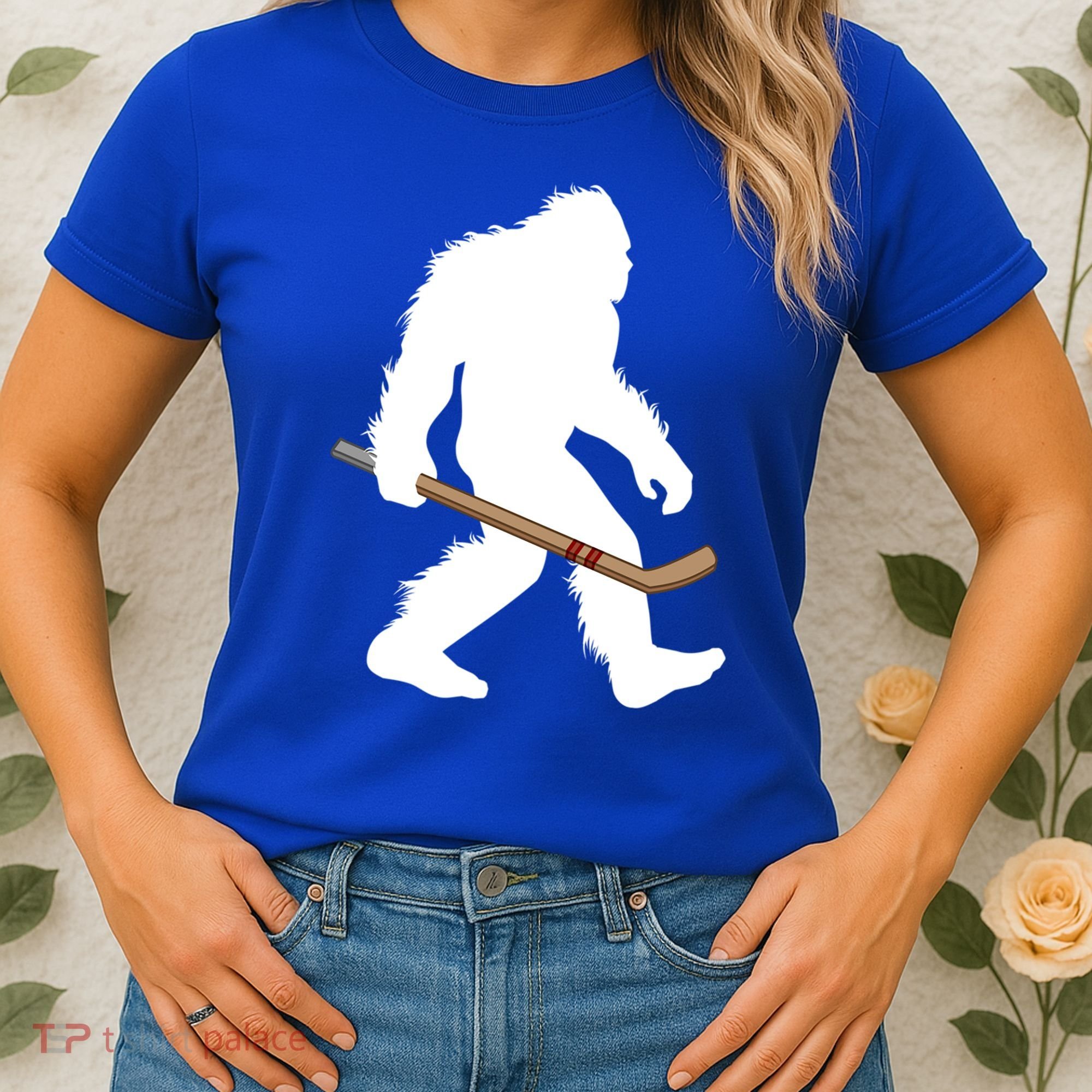 Bigfoot Hockey Cryptid Sasquatch Sport Player Gift Women's T-Shirt
