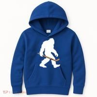 Bigfoot Hockey Cryptid Sasquatch Sport Player Gift Kids Hoodie thumb 0
