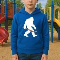 Bigfoot Hockey Cryptid Sasquatch Sport Player Gift Kids Hoodie thumb 2