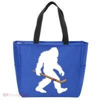 Bigfoot Hockey Cryptid Sasquatch Sport Player Gift Tote Bag thumb 0
