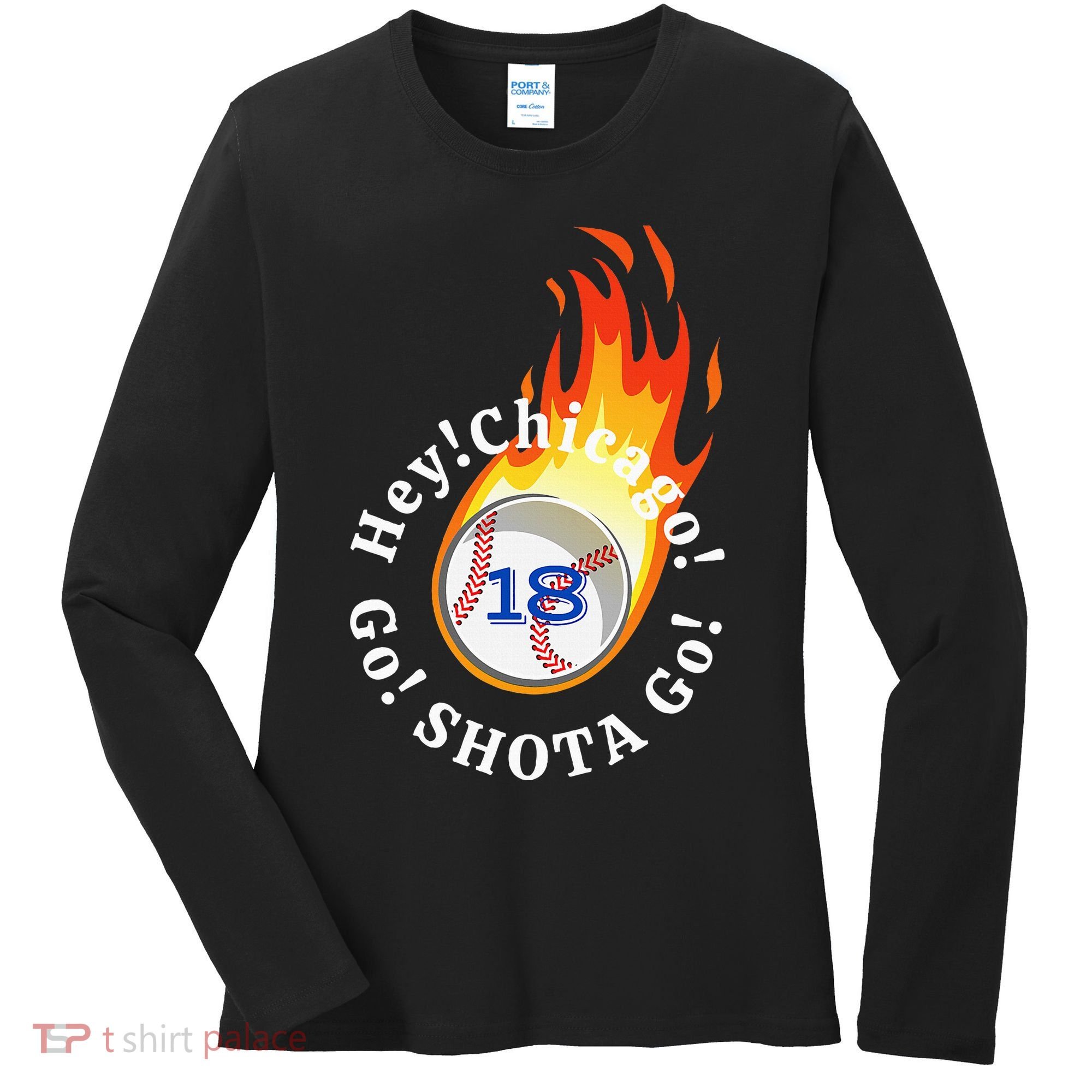 Baseball. Hey! Chicago!. Go! Shota Go! Imanaga Women's Long Sleeve Shirt