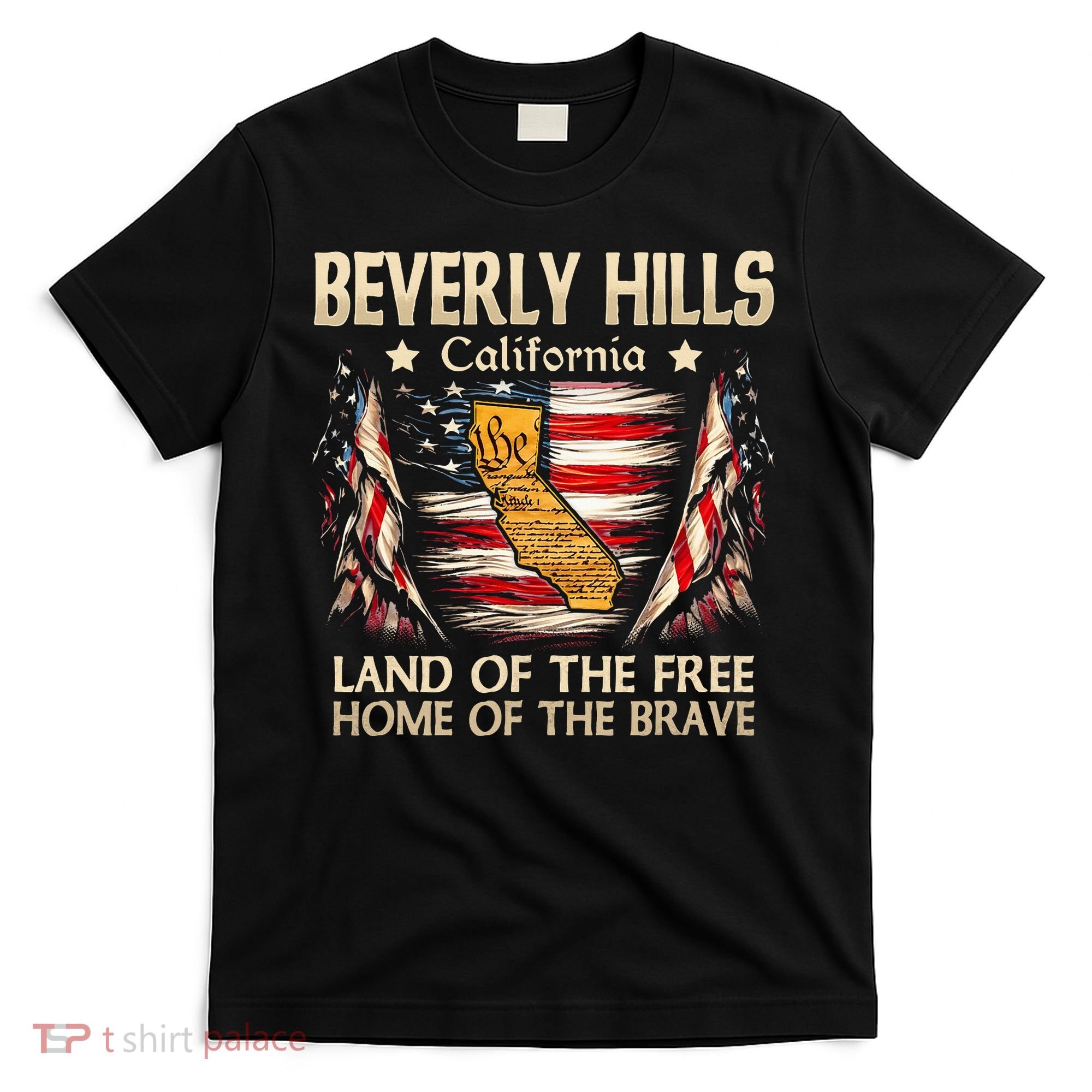 Beverly Hills California Usa Flag 4th Of July T-Shirt