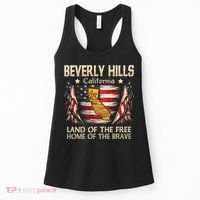 Beverly Hills California Usa Flag 4th Of July Women's Tank Top thumb 0