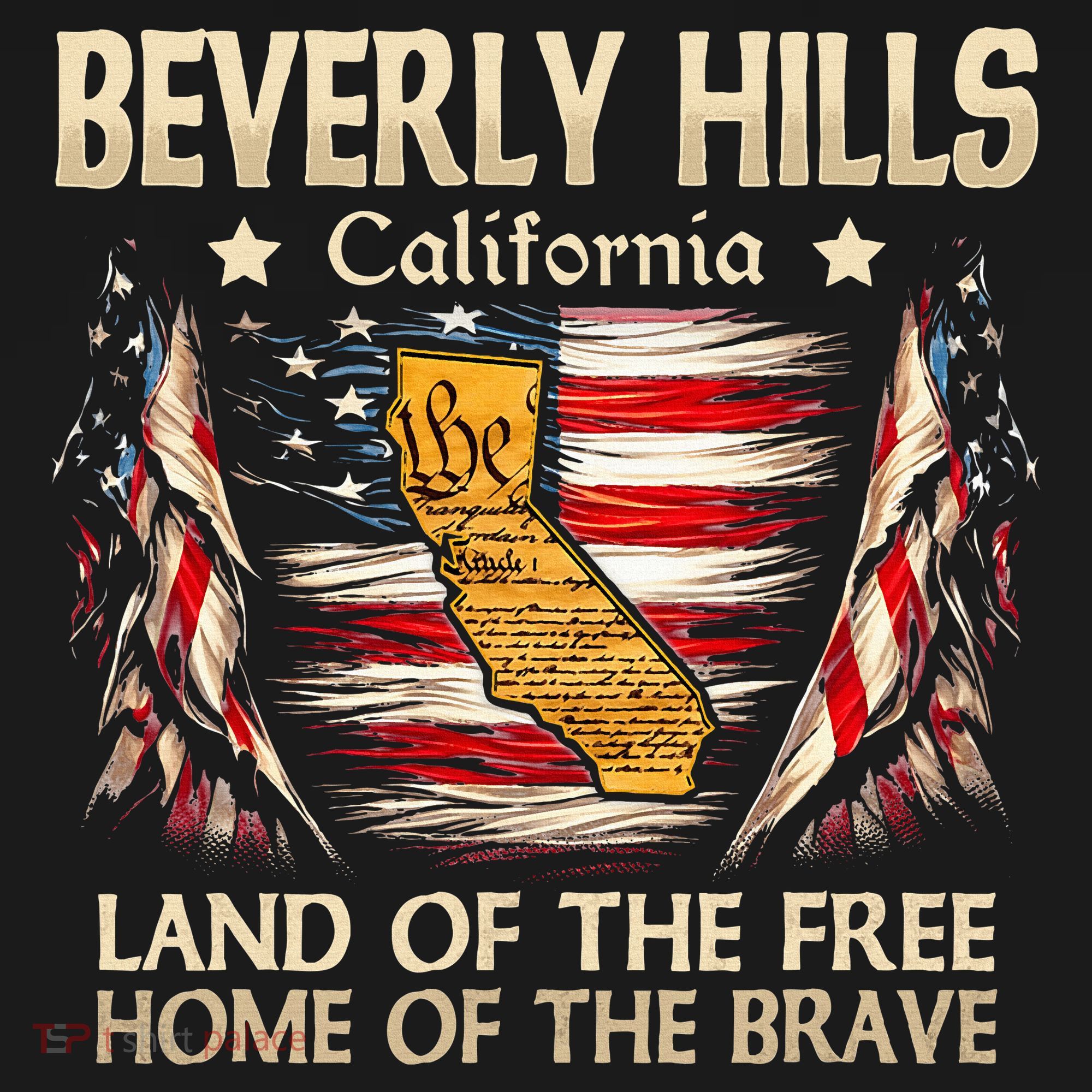 Beverly Hills California Usa Flag 4th Of July Women's Tank Top