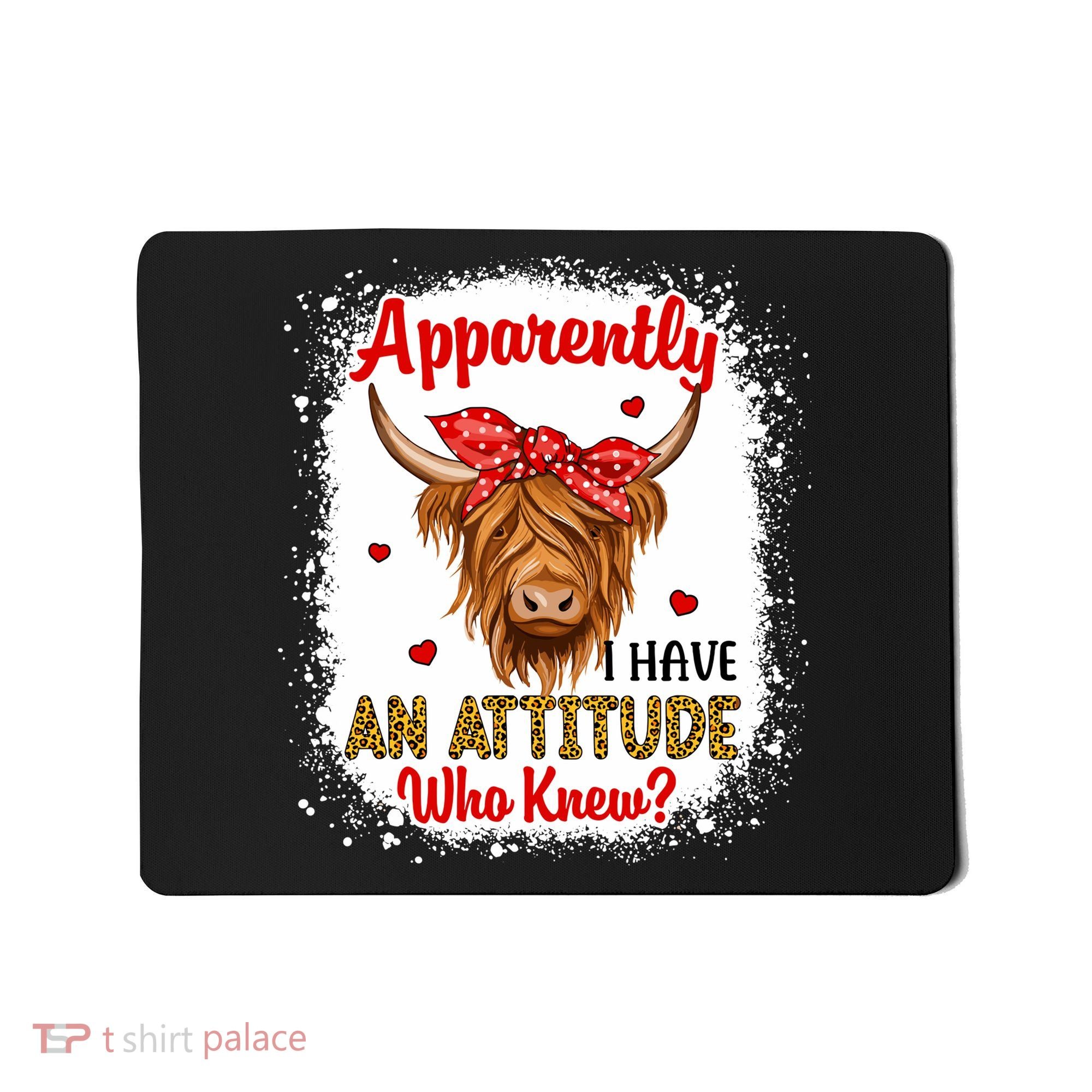 Bleached Highland Cow Apparently I Have An Attitude Who Knew Mousepad