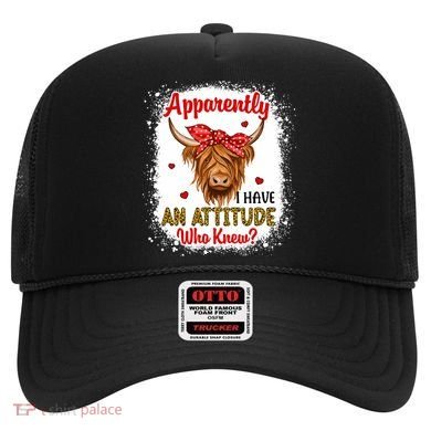 Bleached Highland Cow Apparently I Have An Attitude Who Knew Hat