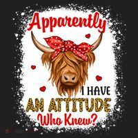 Bleached Highland Cow Apparently I Have An Attitude Who Knew Golf Towel thumb 3