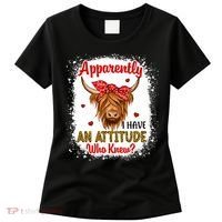 Bleached Highland Cow Apparently I Have An Attitude Who Knew Women's T-Shirt thumb 0