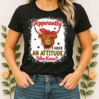 Bleached Highland Cow Apparently I Have An Attitude Who Knew Women's T-Shirt thumb 2