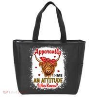 Bleached Highland Cow Apparently I Have An Attitude Who Knew Tote Bag thumb 0
