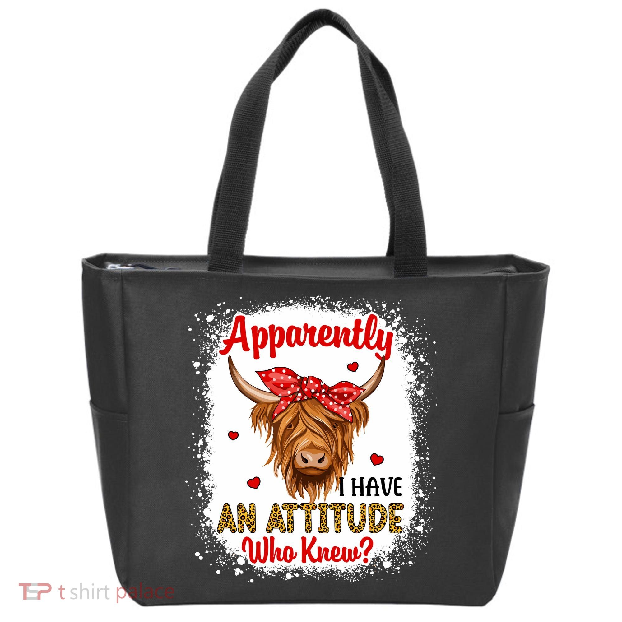 Bleached Highland Cow Apparently I Have An Attitude Who Knew Tote Bag