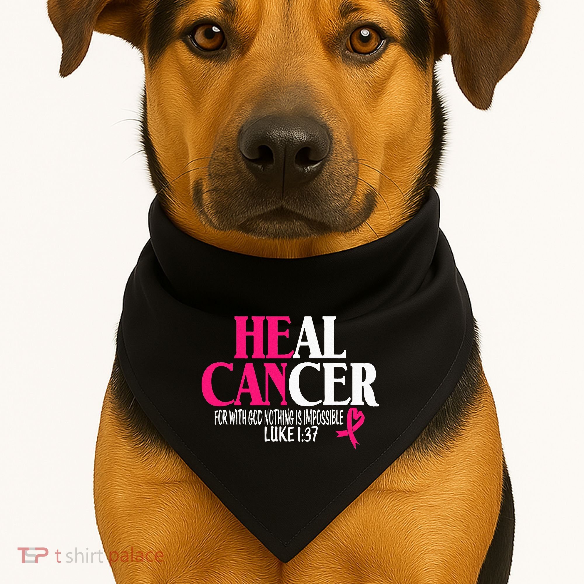 Breast He Can Heal Cancer For God Nothing Is Impossible USA-Made Doggie Bandana
