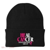 Breast He Can Heal Cancer For God Nothing Is Impossible Beanie thumb 0