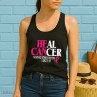 Breast He Can Heal Cancer For God Nothing Is Impossible Women's Tank Top thumb 2