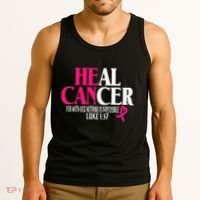 Breast He Can Heal Cancer For God Nothing Is Impossible Tank Top thumb 3
