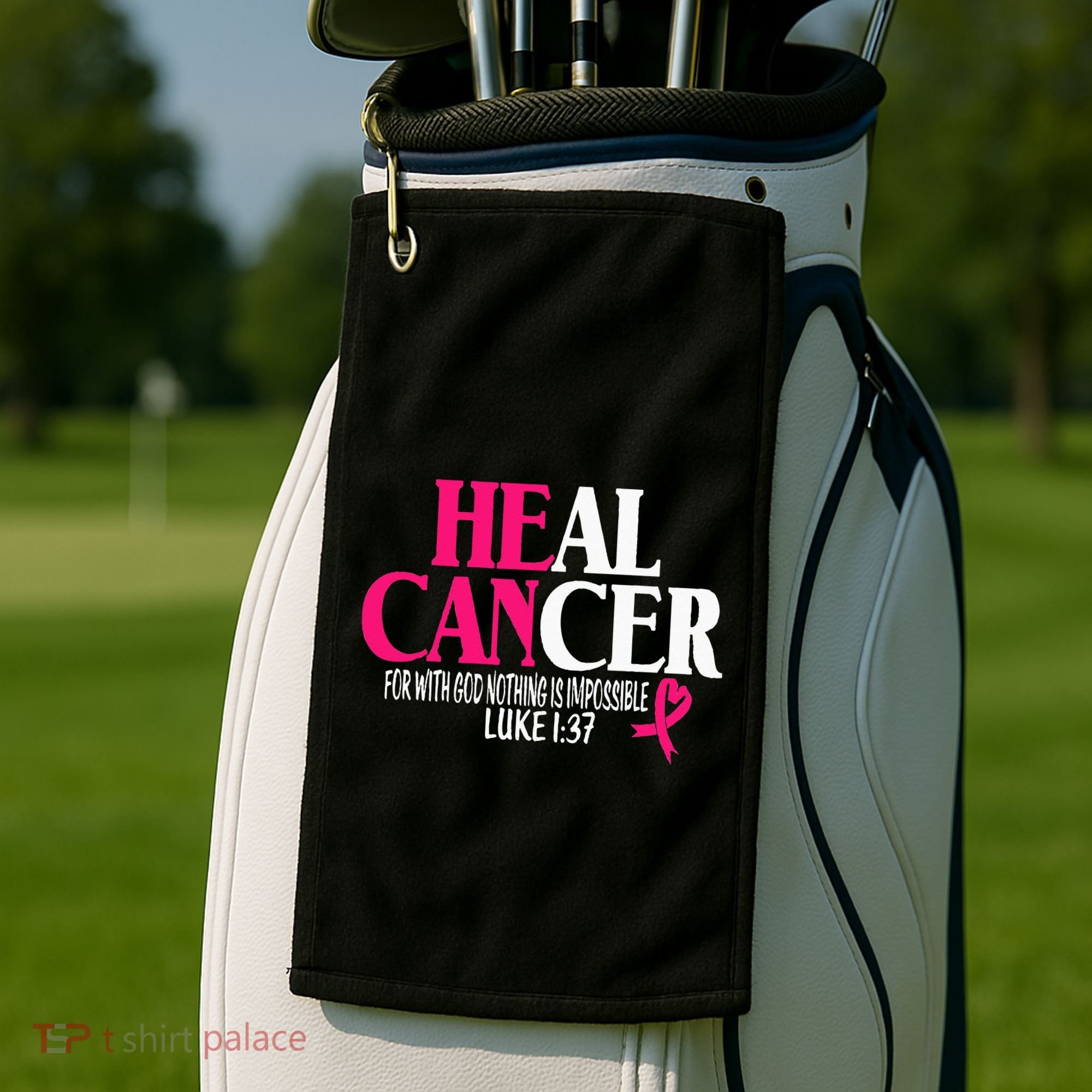 Breast He Can Heal Cancer For God Nothing Is Impossible Golf Towel