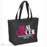 Breast He Can Heal Cancer For God Nothing Is Impossible Tote Bag thumb 2