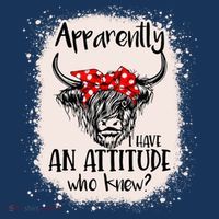 Bleached Highland Cow Apparently I Have An Attitude Who Knew Women's Hoodie thumb 2