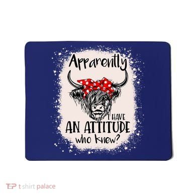 Bleached Highland Cow Apparently I Have An Attitude Who Knew Mousepad