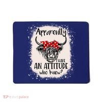 Bleached Highland Cow Apparently I Have An Attitude Who Knew Mousepad thumb 0