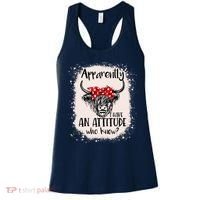 Bleached Highland Cow Apparently I Have An Attitude Who Knew Women's Tank Top thumb 0