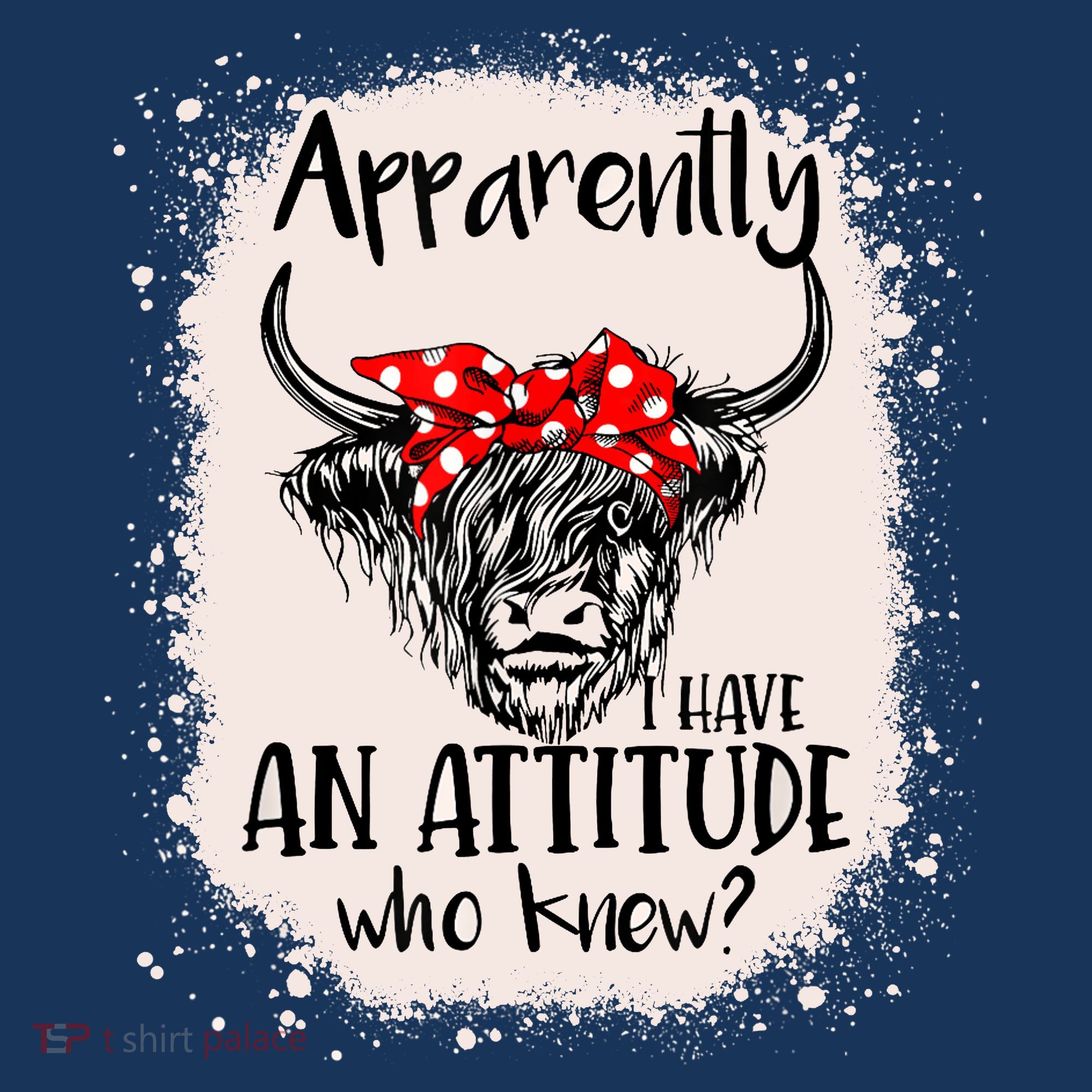 Bleached Highland Cow Apparently I Have An Attitude Who Knew Women's Tank Top