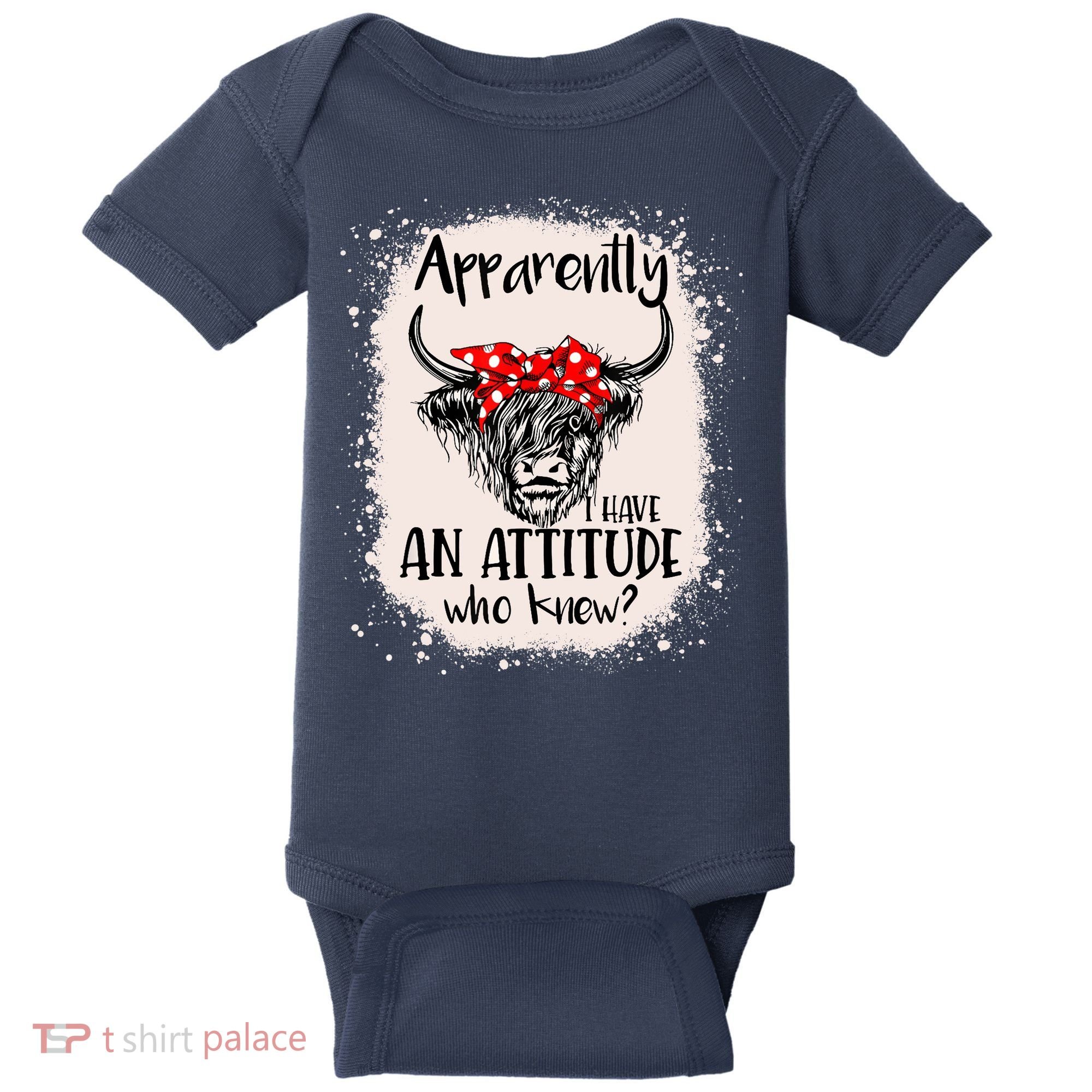 Bleached Highland Cow Apparently I Have An Attitude Who Knew Baby Bodysuit