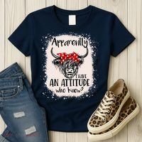 Bleached Highland Cow Apparently I Have An Attitude Who Knew Women's T-Shirt thumb 3
