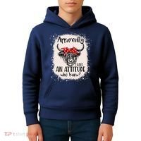 Bleached Highland Cow Apparently I Have An Attitude Who Knew Kids Hoodie thumb 4