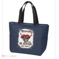 Bleached Highland Cow Apparently I Have An Attitude Who Knew Tote Bag thumb 3