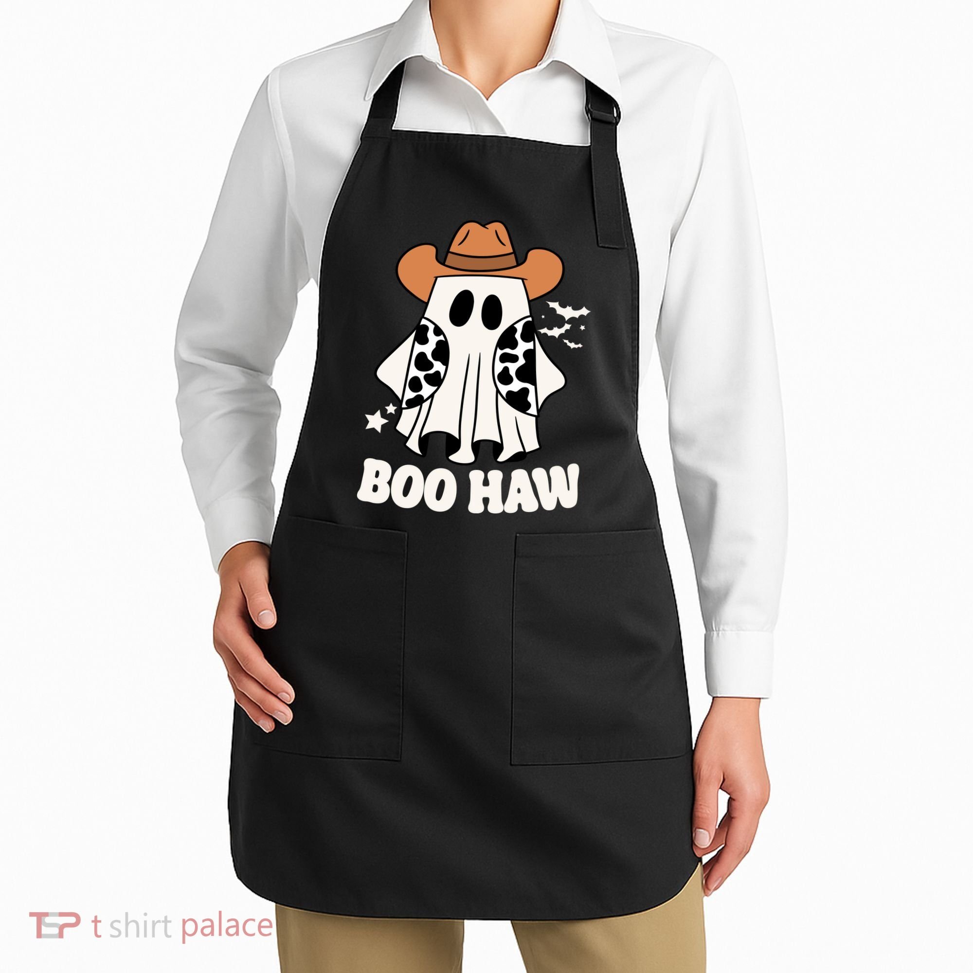 Boo Haw Country Ghost Funny Halloween Apron