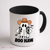 Boo Haw Country Ghost Funny Halloween Coffee Mug thumb 1