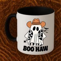 Boo Haw Country Ghost Funny Halloween Coffee Mug thumb 2