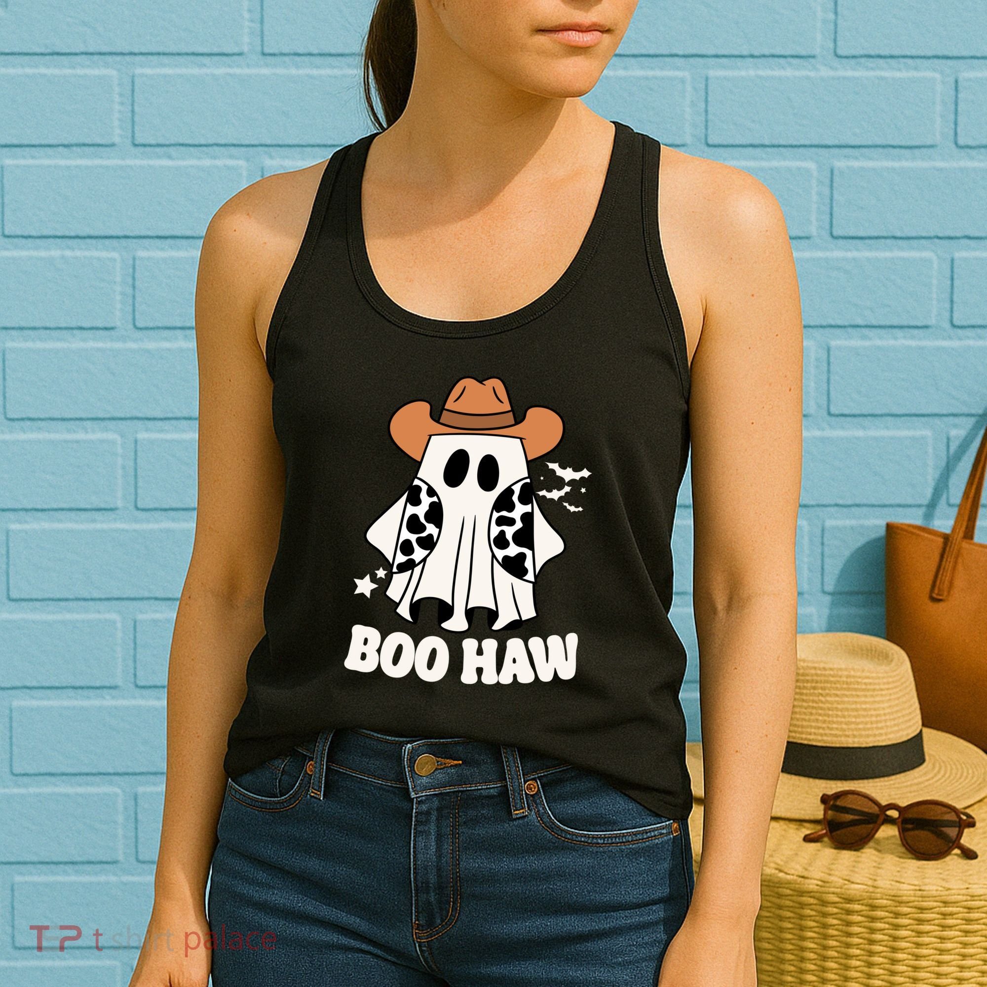 Boo Haw Country Ghost Funny Halloween Women's Tank Top