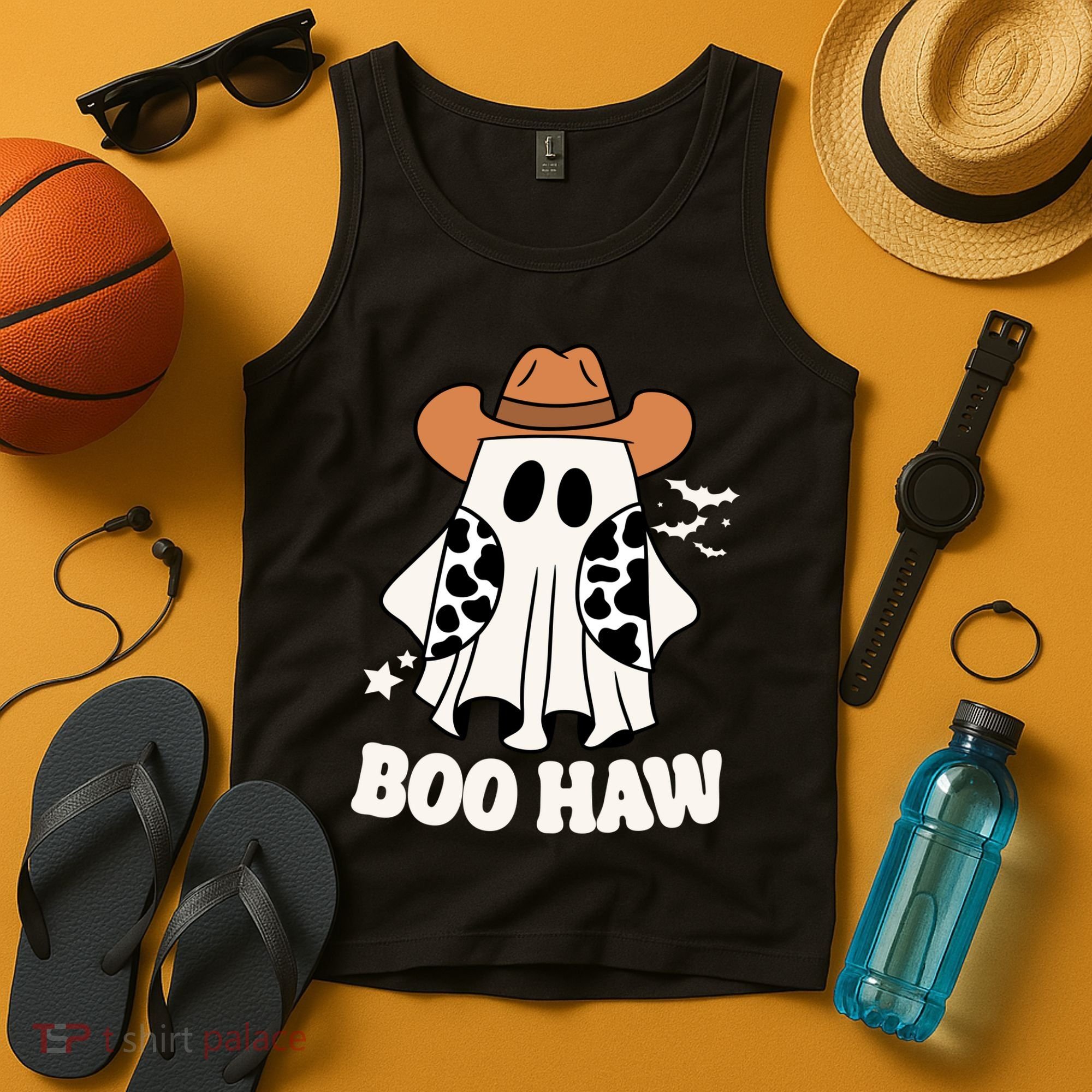 Boo Haw Country Ghost Funny Halloween Tank Top