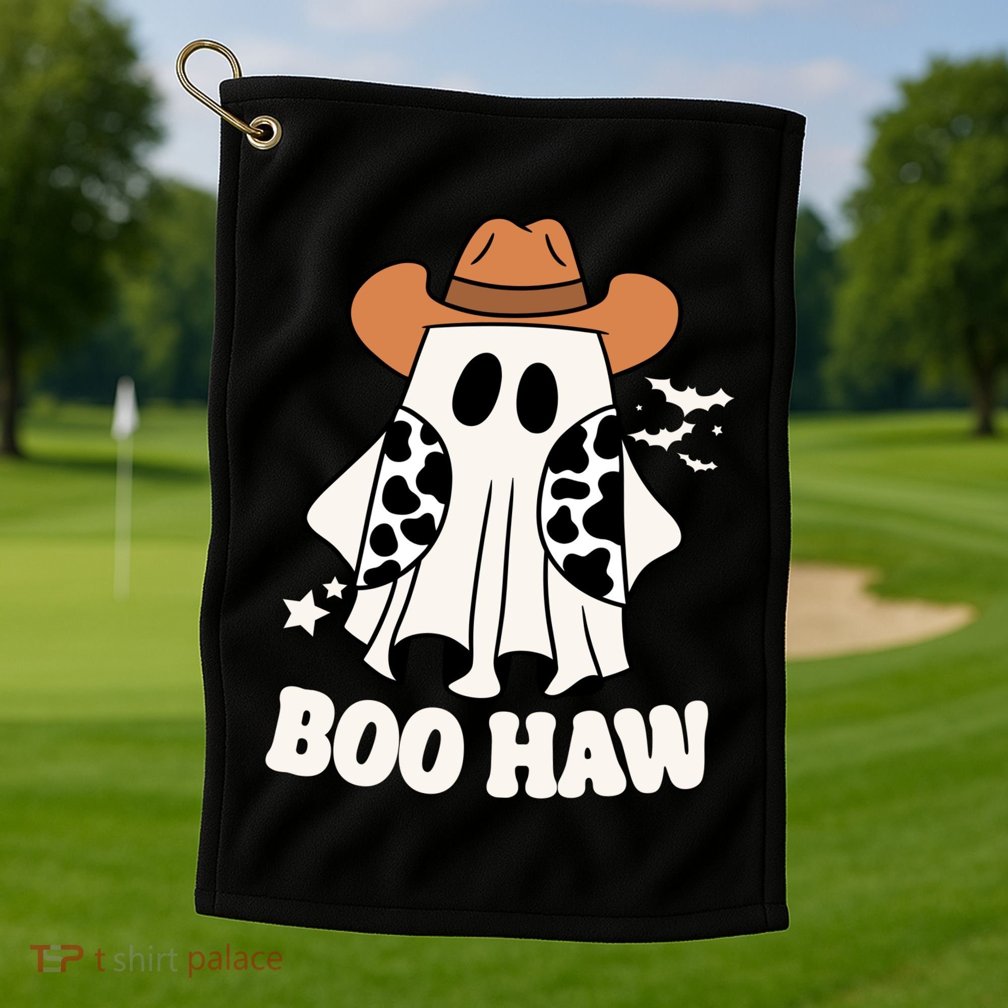 Boo Haw Country Ghost Funny Halloween Golf Towel