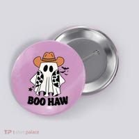Boo Haw Country Ghost Funny Halloween Button thumb 0