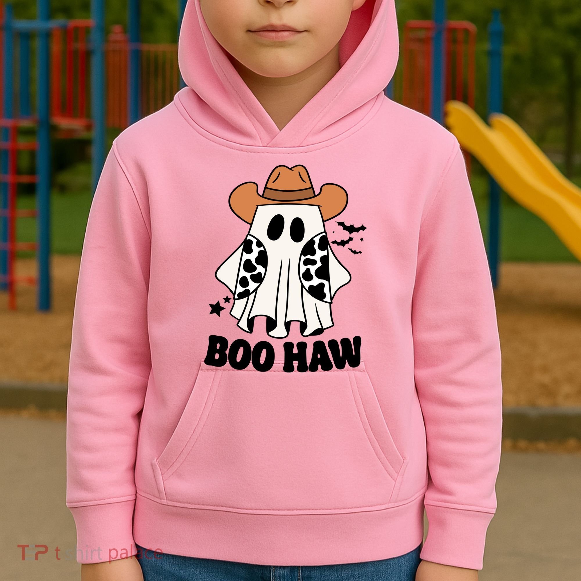 Boo Haw Country Ghost Funny Halloween Kids Hoodie