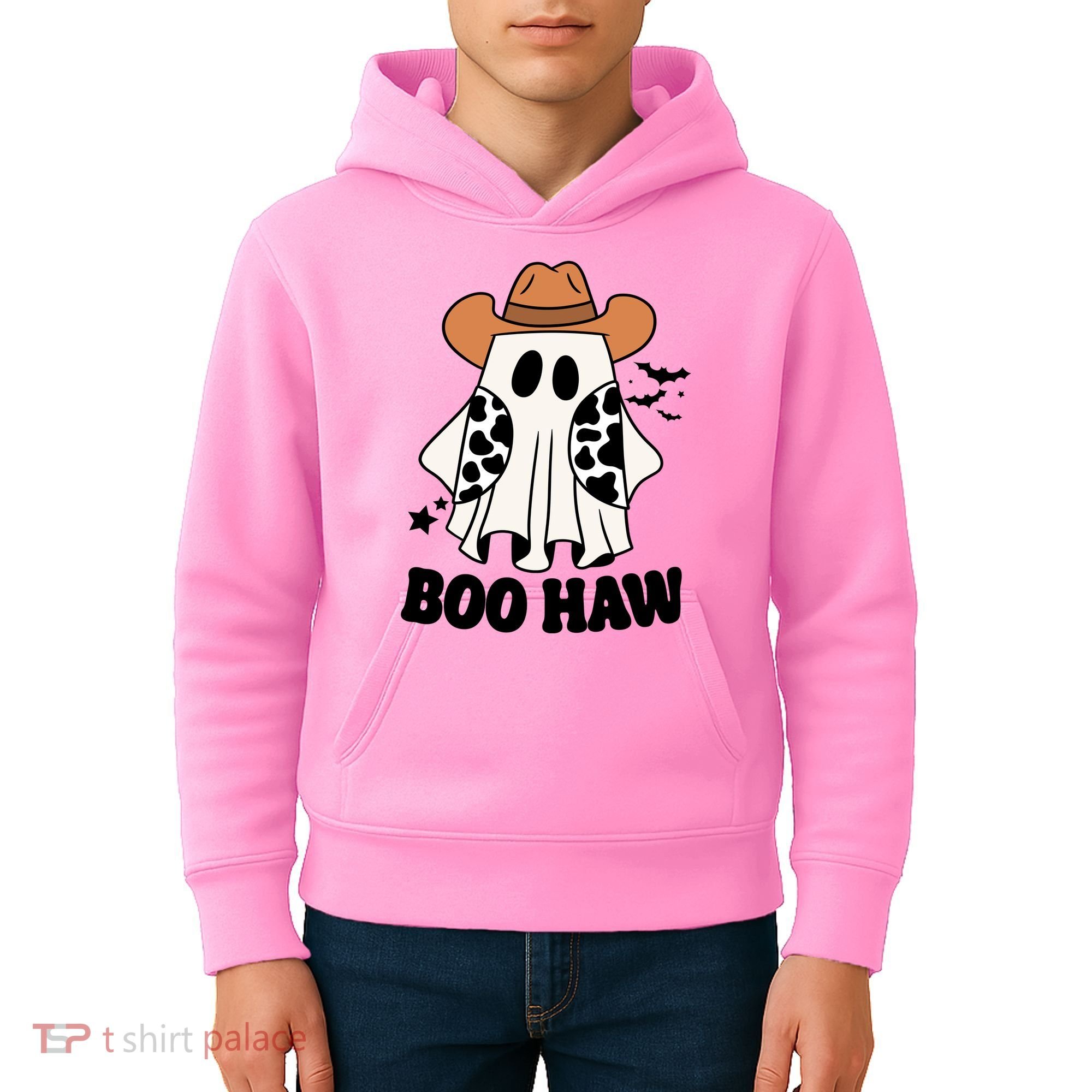 Boo Haw Country Ghost Funny Halloween Kids Hoodie