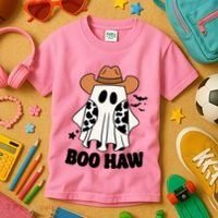 Boo Haw Country Ghost Funny Halloween Kids T-Shirt thumb 3